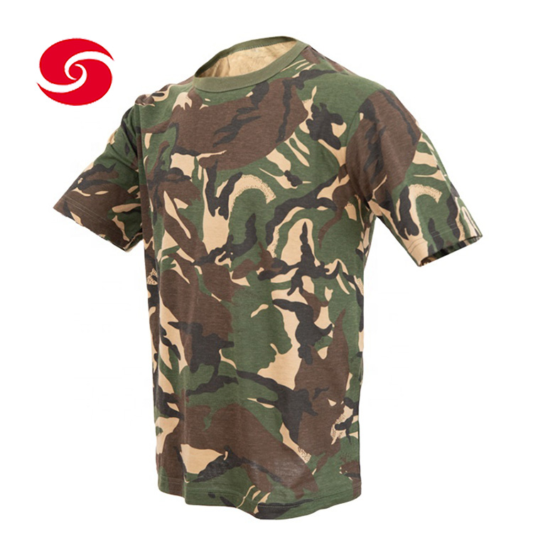 Woodland Camouflage Cotton Army T Shirt