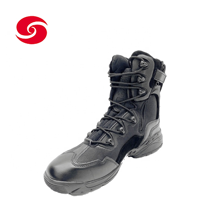 Leather Military Hiking Army Black Boots